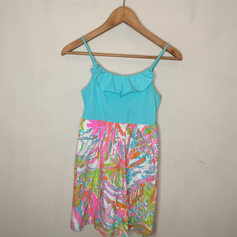 Lilly Pulitzer Girls Emmaline Dress Scuba to Cuba Tropical